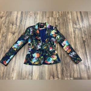 women's cortelle Flower Printed Blazer small